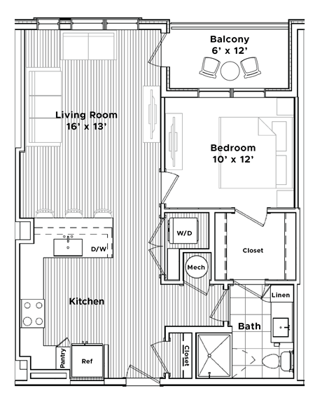a floor plan of a small house at Madison West Elm, Conshohocken, 19428